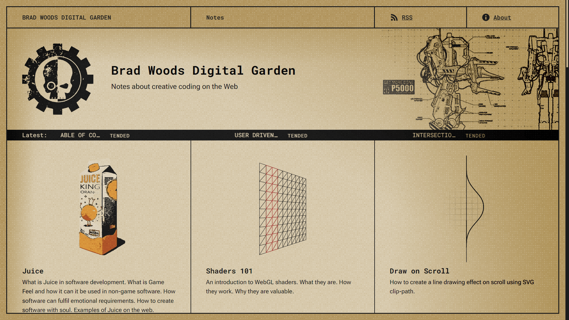 A screenshot from the website "garden.bradwoods.io"